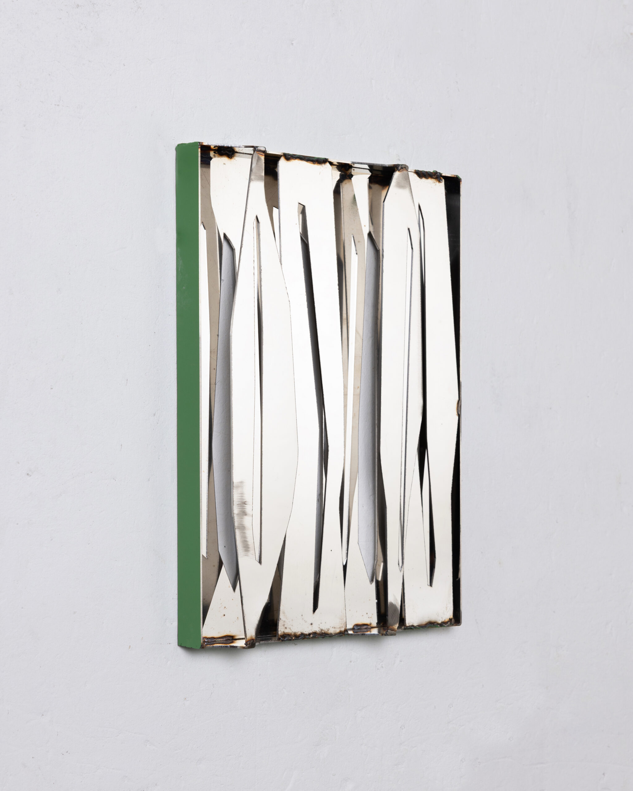 Indrikis Gelzis, Time Camouflage: Undergrowth Slits, 2026, Stainless steel, 42 x 30 x 3 cm, unique